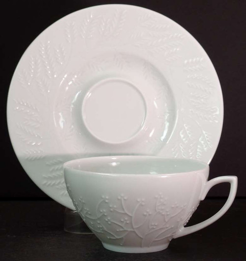 Haviland Provence Blanc Cup and Saucer 4" from Haviland Provence Blanc. Replacement piece from China Lane.