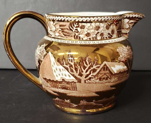 Wedgwood Fallow Deer Brown (Gold Trim) Pitcher from the Fallow Deer Brown (Gold Trim) collection by Wedgwood.