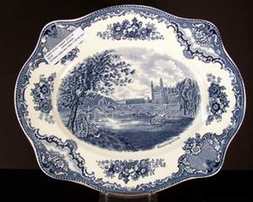 Johnson Brothers Old Britain Castles Blue Platter - New, 14 1/8" with Crown Backstamp