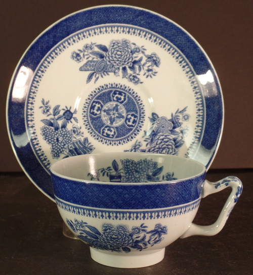 Spode Fitzhugh Blue Footed Cup and Saucer Set (Canton Shape) - New