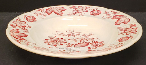 Johnson Brothers Malvern Red Soup Bowl - Light Wear