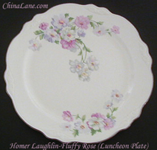 Homer Laughlin - Fluffy Rose 1 (Virginia Rose) - Dessert Plate - MW