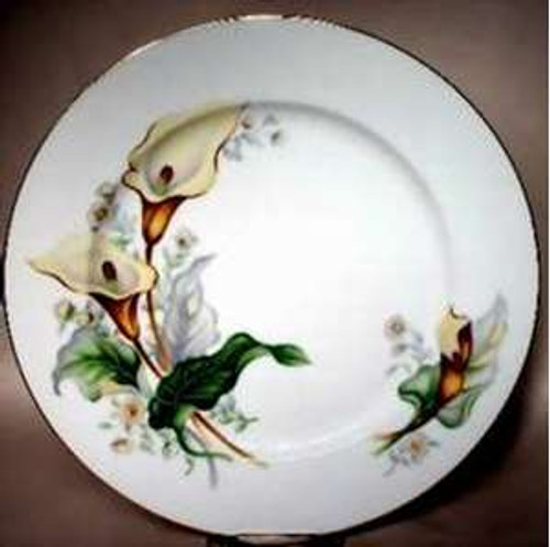 Grace Wood Lily Dinner Plate - About New 8". Collectible replacement piece available at China Lane.