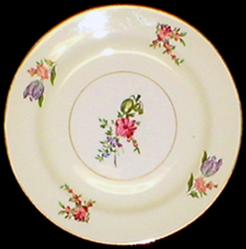 Household Institute Priscilla (Cream Rim) Bread Plate - About New 8" in the Household Institute Priscilla (Cream Rim) pattern Household Institute Priscilla (Cream Rim) Bread Plate - About New 8" in the Household Institute Priscilla (Cream Rim) pattern