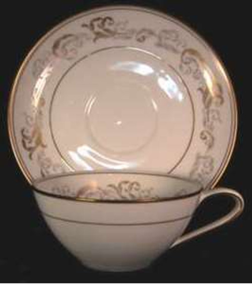 Noritake Stanwyck 5818 Cup and Saucer - About New, 1 7/8" Flat