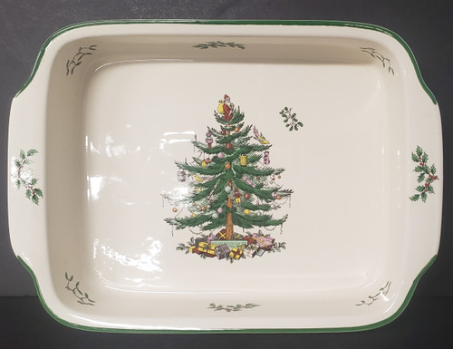 Spode - Christmas Tree~Green Trim S3324 - Bowl- Rectangular - N