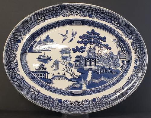 Johnson Brothers Willow Blue (Older) Platter - collectible replacement piece by Johnson Brothers.