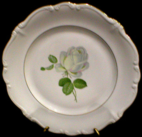 Haviland Johann White Rose Platter - Small 8". Collectible replacement piece available at China Lane.