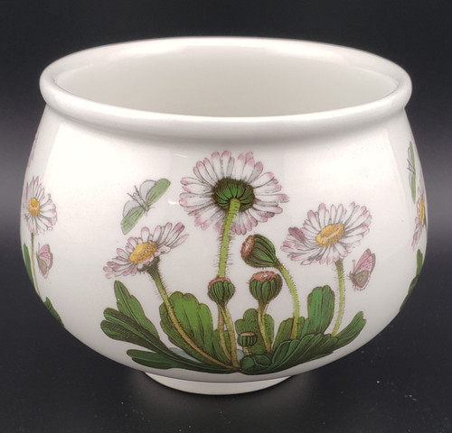 Portmeirion Botanic Garden Sugar Bowl (Open- Romantic Shape) - Daisies - New, 2 5/8" x 3 1/4"