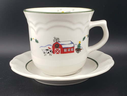 Pfaltzgraff - Snow Village - Cup and Saucer - N