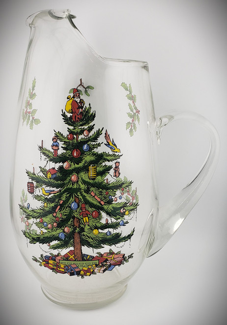 Spode - Christmas Tree (Green Trim) - Pitcher _ Glass 88 Oz - N