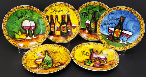 Pfaltzgraff - Wine Tasting - Plate Set of 6 - NwB