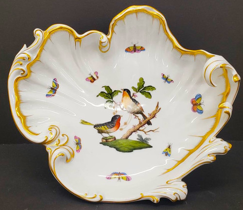 Herend - Rothschild Bird (RO) - Rococo Wave Dish - N