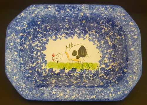 Molly Dallas - Molly's Cows - Oval Bowl 9 - Pig and Chicken - N