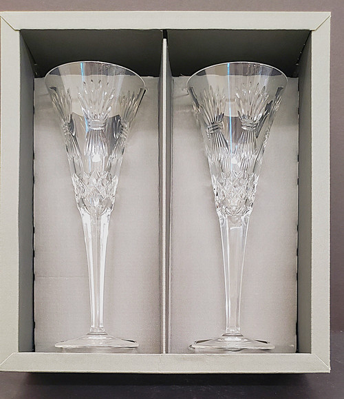 Waterford Crystal - Millennium - Prosperity Toasting Flute - Pair - NiB