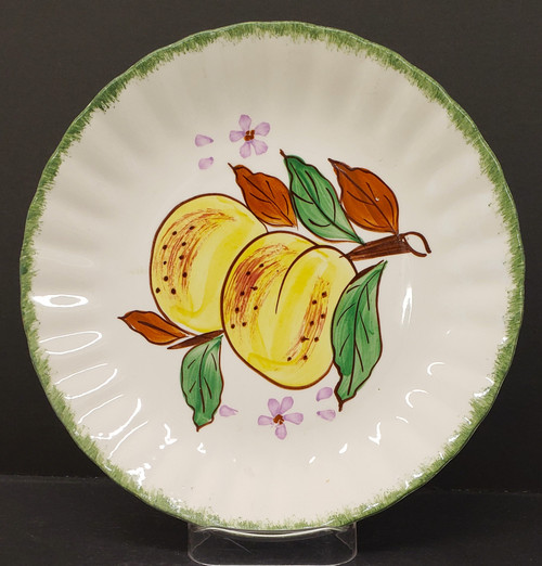 Blue Ridge - County Fair (Green Edge) - Salad Plate - Peach - AN