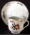 Historic Mottahedeh Duke of Gloucester Cup and Saucer, Type B. 18th-century inspired porcelain, 2 3/4" tall