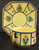 Quimper - Soliel Yellow Octagonal - Cup and Saucer Man with Lattice-N - N