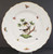 Herend Rothschild Bird (RO) Dinner Plate #1524 Design 1, 10  1/4". Hand-painted porcelain with gold scrollwork and bird designs.