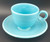 Homer Laughlin Fiesta Turquoise (Older) Cup and Saucer 4". Collectible replacement piece available at China Lane.