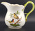 Herend Rothschild Bird (RO) 16 Oz Pitcher, 4 3/8". Hand-painted porcelain with gold scrollwork and bird designs. Front View.