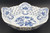 Open and pierced candy dish in Blue Danube pattern, 7 1/2" wide. Porcelain with classic blue onion design. Ships fast from China Lane.