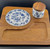 Replacement Blue Danube Blue Danube Wood Party Server with Tile and Crock, 11 1/8". Discontinued porcelain piece with classic blue onion design.