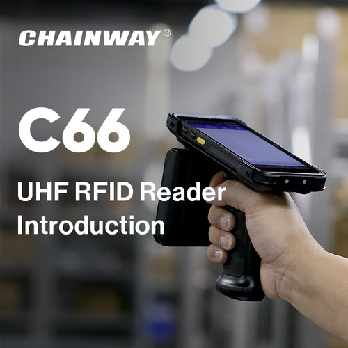 Chainway C66 UHF RFID Reader and 2D/1D/QR Barcode Scanner Android Pistol Grip Handheld, WiFi, GPS, Large Screen, for Inventory and Warehouse Scanning