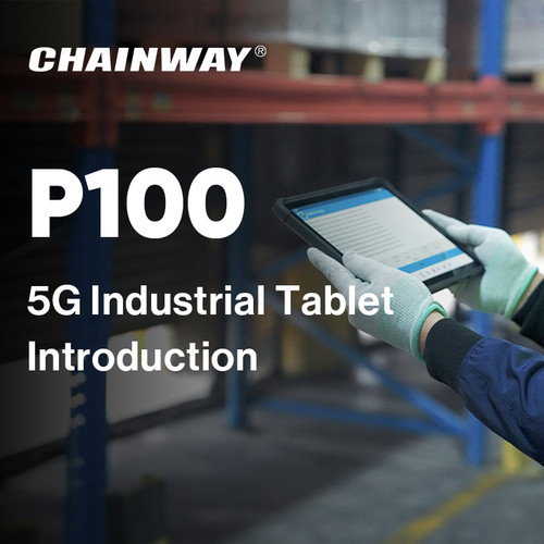 Chainway P100 Industrial Tablet Android 14 with Integrated Barcode Scanner, UHF, Battery, Large Screen, WiFi, GPS, Bluetooth, NFC