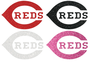 Cincinnati Reds METALLIC SPARKLE Team Logo Premium Vinyl Decal PICK COLOR & SIZE