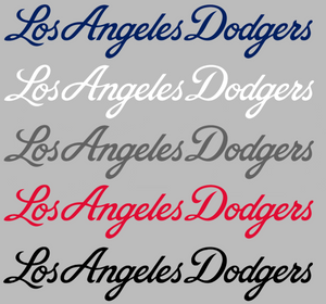 Los Angeles Dodgers Script Team Name Logo Premium Vinyl Decal PICK COLOR & SIZE Los Angeles Dodgers Script Team Name Logo Premium Vinyl Decal PICK COLOR & SIZE