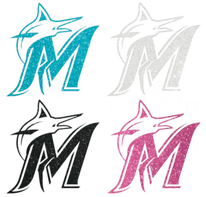 Miami Marlins METALLIC SPARKLE Team Logo Premium Vinyl Decal PICK COLOR & SIZE