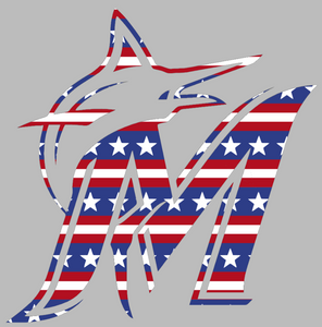 Miami Marlins Stars & Stripes USA Flag Team Logo Premium Vinyl Decal PICK SIZE Miami Marlins Stars & Stripes USA Flag Team Logo Premium Vinyl Decal PICK SIZE