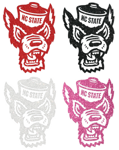 North Carolina State Wolfpack METALLIC SPARKLE Mascot Logo Premium Vinyl Decal PICK COLOR & SIZE North Carolina State Wolfpack METALLIC SPARKLE Mascot Logo Premium Vinyl Decal PICK COLOR & SIZE