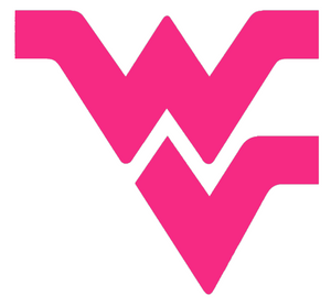 West Virginia Mountaineers Hot Pink Team Logo Premium Vinyl Decal PICK SIZE