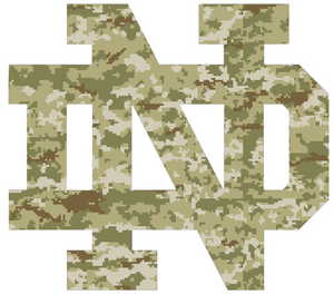 Notre Dame Fighting Irish CAMO Camouflage Team Logo Premium Vinyl Decal PICK SIZE