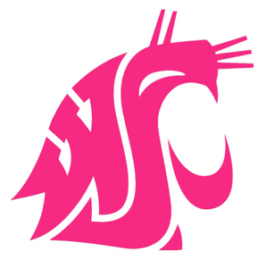 Washington State Cougars Hot Pink Team Logo Premium Vinyl Decal PICK SIZE