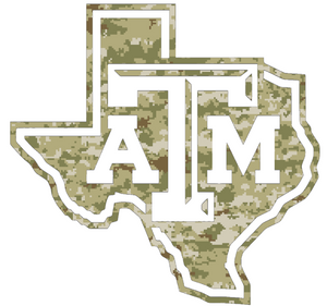 Texas A&M Aggies CAMO Camouflage Alternate Logo Premium Vinyl Decal PICK SIZE Texas A&M Aggies CAMO Camouflage Alternate Logo Premium Vinyl Decal PICK SIZE