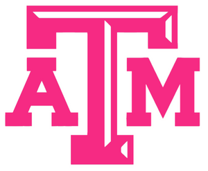 Texas A&M Aggies Hot Pink Team Logo Premium Vinyl Decal PICK SIZE Texas A&M Aggies Hot Pink Team Logo Premium Vinyl Decal PICK SIZE