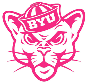 BYU Cougars Hot Pink Mascot Logo Premium Vinyl Decal PICK SIZE BYU Cougars Hot Pink Mascot Logo Premium Vinyl Decal PICK SIZE