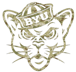 BYU Cougars CAMO Camouflage Mascot Logo Premium Vinyl Decal PICK SIZE BYU Cougars CAMO Camouflage Mascot Logo Premium Vinyl Decal PICK SIZE