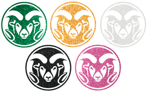 Colorado State Rams METALLIC SPARKLE Team Logo Premium Vinyl Decal PICK COLOR & SIZE