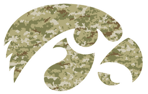 Iowa Hawkeyes CAMO Camouflage Team Logo Premium Vinyl Decal PICK SIZE Iowa Hawkeyes CAMO Camouflage Team Logo Premium Vinyl Decal PICK SIZE