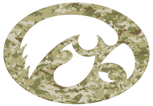 Iowa Hawkeyes CAMO Camouflage Alternate Logo Premium Vinyl Decal PICK SIZE Iowa Hawkeyes CAMO Camouflage Alternate Logo Premium Vinyl Decal PICK SIZE
