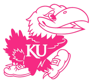 Kansas Jayhawks Hot Pink Team Logo Premium Vinyl Decal PICK SIZE Kansas Jayhawks Hot Pink Team Logo Premium Vinyl Decal PICK SIZE