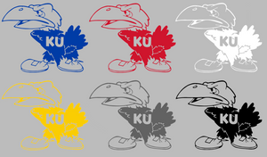Kansas Jayhawks Retro Throwback Logo 1 Premium Vinyl Decal PICK COLOR & SIZE