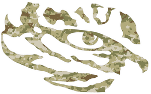 LSU Tigers CAMO Camouflage Tiger Eye Logo Premium Vinyl Decal PICK SIZE