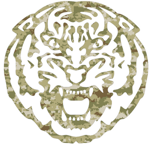 LSU Tigers CAMO Camouflage Mascot Logo Premium Vinyl Decal PICK SIZE LSU Tigers CAMO Camouflage Mascot Logo Premium Vinyl Decal PICK SIZE