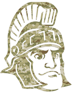 Michigan State Spartans CAMO Camouflage Mascot Logo Premium Vinyl Decal PICK SIZE Michigan State Spartans CAMO Camouflage Mascot Logo Premium Vinyl Decal PICK SIZE
