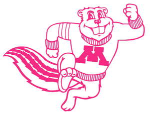 Minnesota Gophers Hot Pink Mascot Logo Premium Vinyl Decal PICK SIZE Minnesota Gophers Hot Pink Mascot Logo Premium Vinyl Decal PICK SIZE